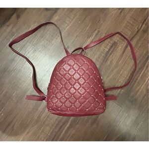 Vittoria Napoli Maroon Studded Backpack Bag